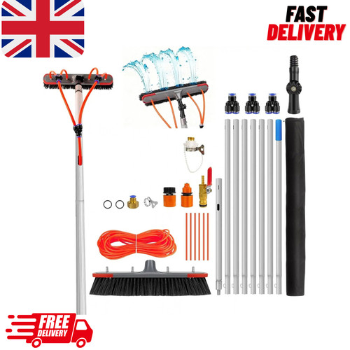 Water fed solar panel brush - water,