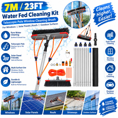 Water fed window cleaning - 7m,